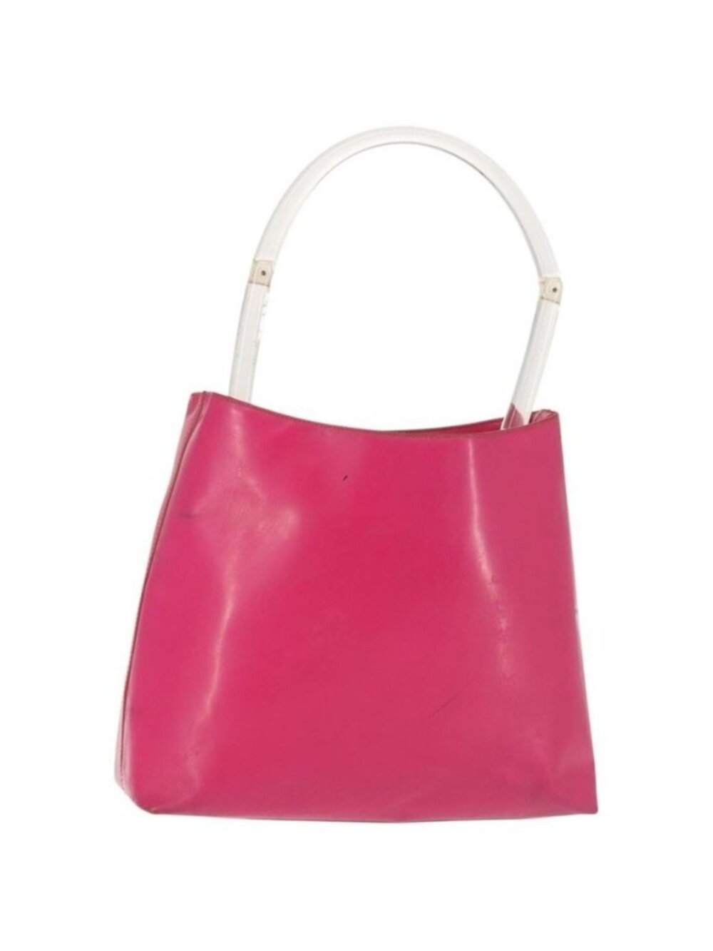 Authentic PRADA Shoulder Bag Leather Pink Clear